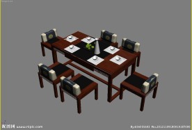 中式餐桌餐桌椅 版本3dmax2009