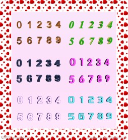 精美3D阿拉伯数字集合