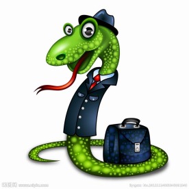 西装革履的卡通蛇