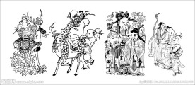 矢量 古典 人物 图案