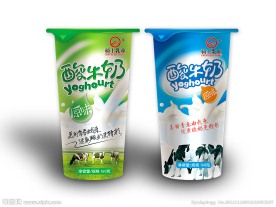 牛奶杯 包装（平面图）