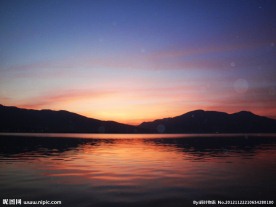 晚霞 邛海