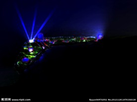 公园夜景鸟瞰图