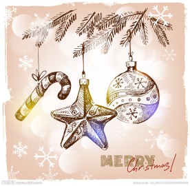 手绘圣诞背景