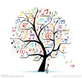 音符花纹树木