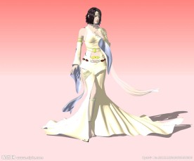 美女站式精细3d模型