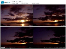 湖泊日落火烧云视频实拍素材