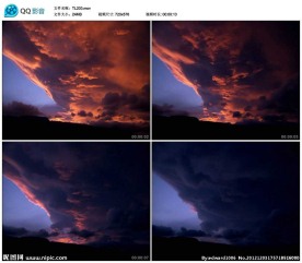 夕阳火烧云视频实拍素材