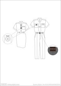 男女员工服VI勾线图