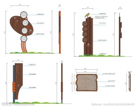木质标识牌指示牌效果图