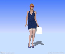美女站式精细3d模型