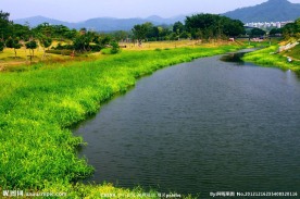 山水 河水悠悠 绿草悠悠