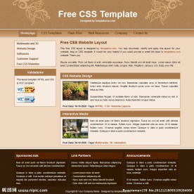 棕褐色设计公司CSS网站模版