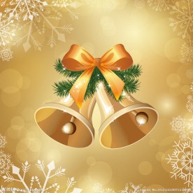 金色铃铛圣诞背景