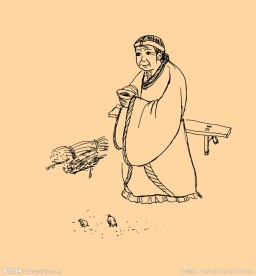 手绘线描古代人物