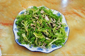 凉菜一品肉丝拌苦苣