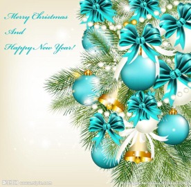 圣诞球金色铃铛矢量图