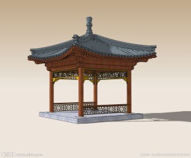 亭子精细3D模型