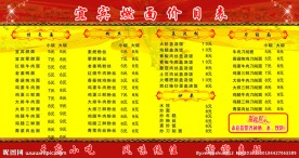 宜宾燃面价目表
