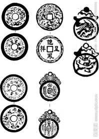 钱币纹 古文 龙纹 古钱币