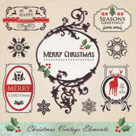 欧式花纹圣诞背景