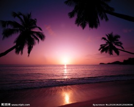 海滩夕阳
