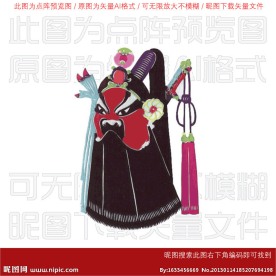 京剧脸谱剪纸 候伯卿
