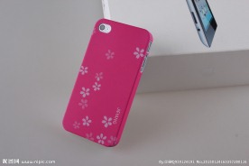 iPhone手机小花红色壳子