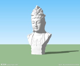 观音胸像精细3D模型