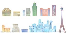 建筑楼房城堡矢量素材