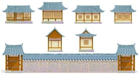 建筑楼房城堡矢量素材