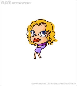 金发美女动漫矢量图