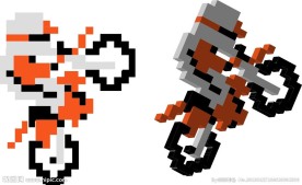 矢量方块摩托车