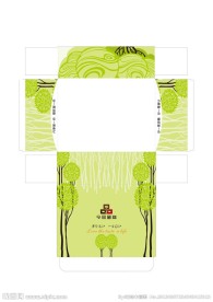矢量长方体包装盒展开图