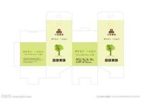 矢量可以绑丝带的包装盒展开图