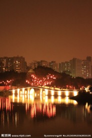 广州荔湾湖公园夜景