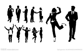 商务人士黑白剪影素材