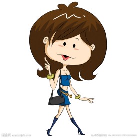 Q版卡通时尚美女