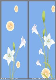 移门 百合花