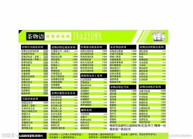 奶茶店绿色菜单模板