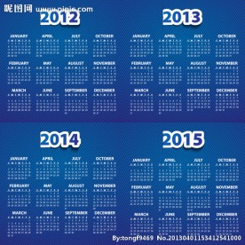 2012 2015年日历