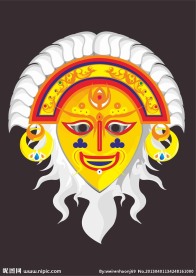 藏戏面具 黄