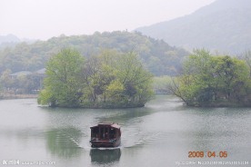 杭州西湖游船美景