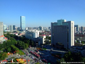 鸟瞰石家庄市区