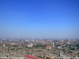 电视塔鸟瞰石家庄