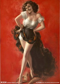 复古欧美美女插画