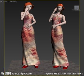美女雕塑3d模型