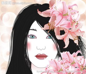 时尚女性花卉花纹