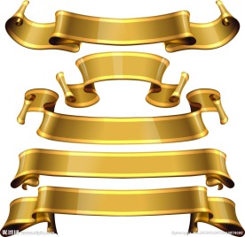 金色丝带矢量素材