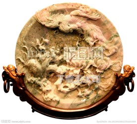 浮雕画 壁饰 玉石工